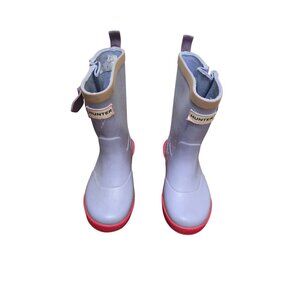 Hunter Kids Purple & Pink Rain Boots With Adjustable Strap Size 9